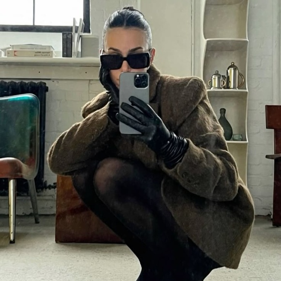 Max Mara Black Spalato Gloves Black Size 7 - Picture 6 of 9